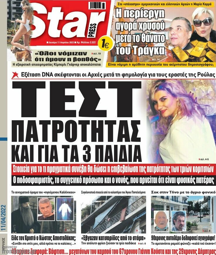 Τα πρωτοσέλιδα των πολιτικών και αθλητικών εφημερίδων