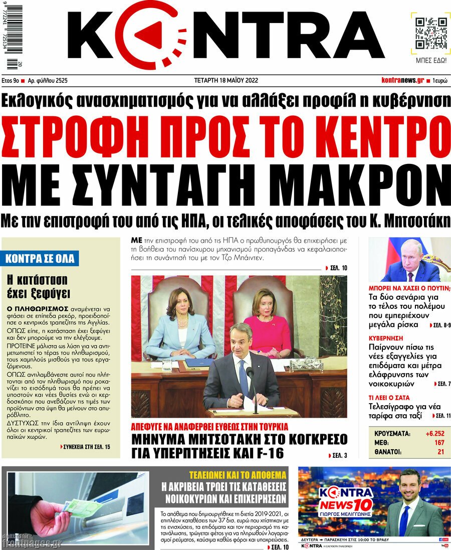 Δείτε τα πρωτοσέλιδα των πολιτικών, οικονομικών και αθλητικών εφημερίδων.