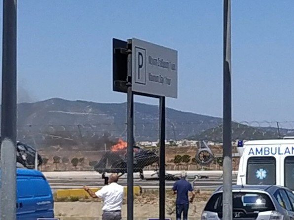 Φωτιά σε ελικόπτερο στο αεροδρόμιο «Ελευθέριος Βενιζέλος»