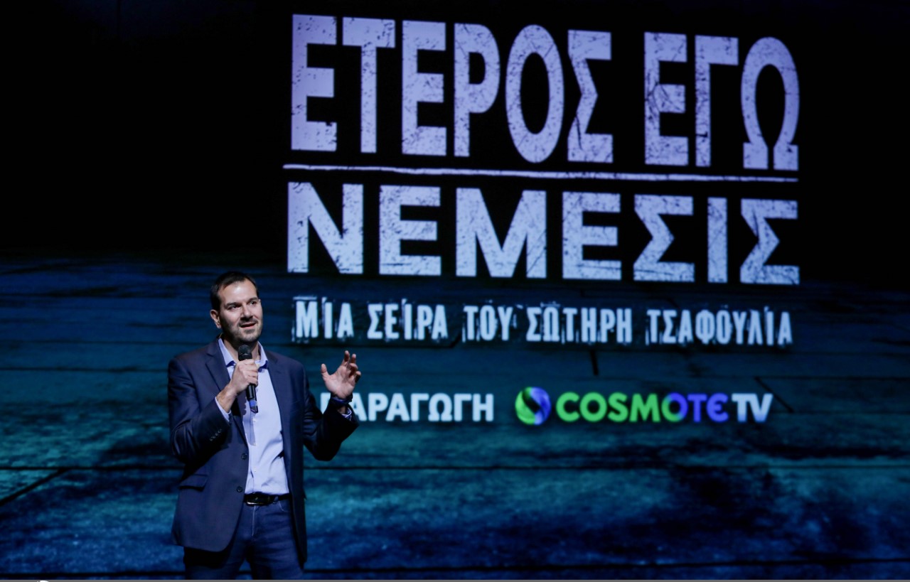 Ο Επικεφαλής της COSMOTE TV κ. Δημήτρης Μιχαλάκης με τον Σωτήρη Τσαφούλια
