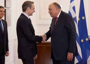 Τι συζήτησαν ο Μητσοτάκης και ο Δένδιας με τον Αιγύπτιο υπουργό Εξωτερικών (Photos)