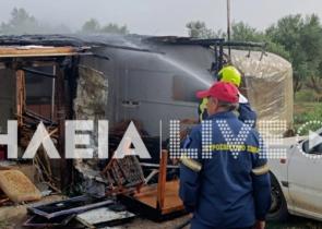 Φόβοι για βεντέτα στην Ηλεία: Κάηκε το λυόμενο που έμενε ο δολοφόνος της 11χρονης Βασιλικής (Photos)