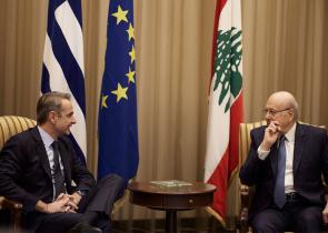 Μητσοτάκης: Θερμή υποδοχή από τον Πρωθυπουργό του Λιβάνου